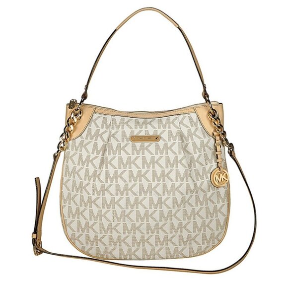 Michael Kors Womens Cream Jet Set Large‎ Convertible Crossbody Shoulder Bag NWOT - Picture 1 of 8
